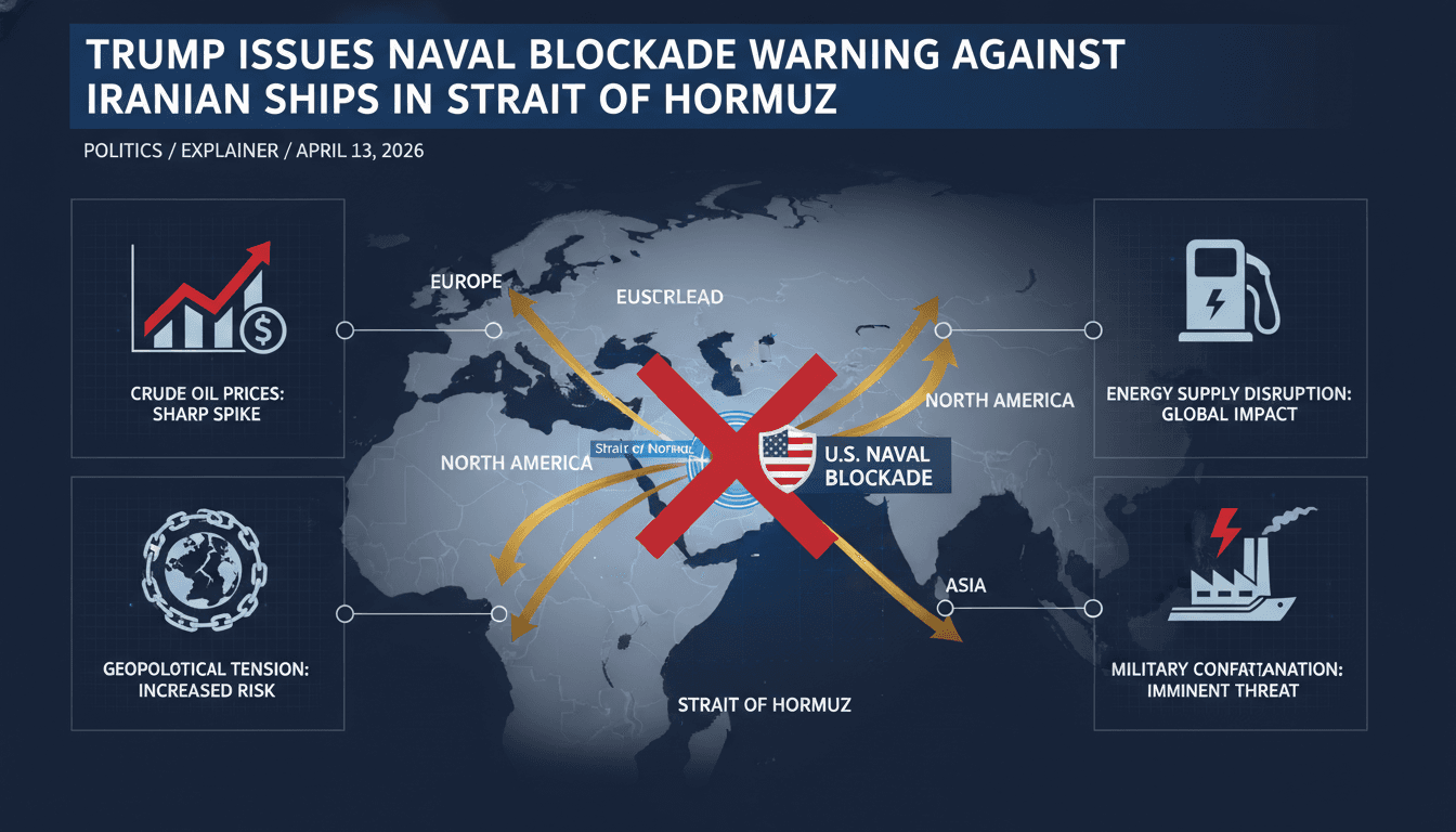 Trump Issues Naval Blockade Warning Against Iranian Ships in Strait of Hormuz