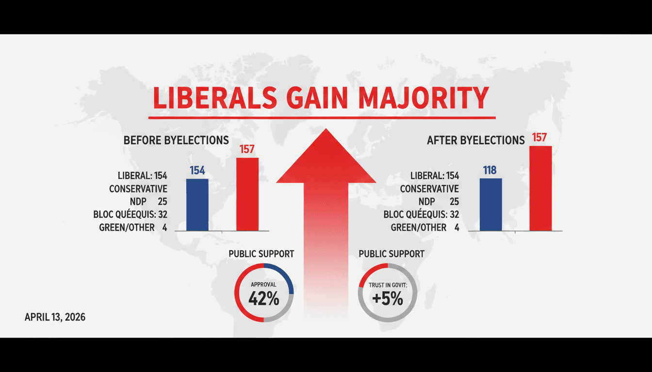Liberal Party secures majority in Canadian federal byelections