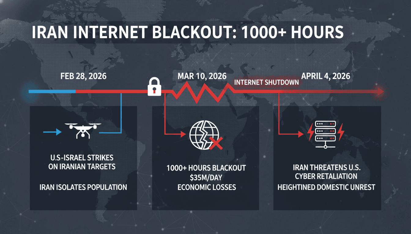 Iran's Internet Blackout Surpasses 1,000 Hours Amid U.S.-Israel Military Actions