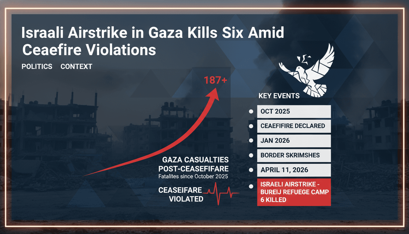 Israeli Airstrike in Gaza Kills Six Amid Ceasefire Violations