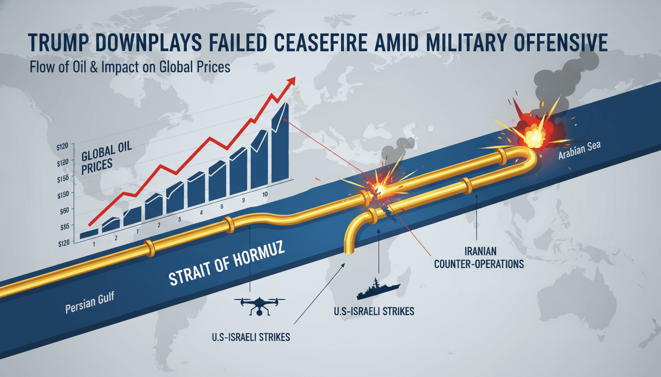 Trump Downplays Failed Ceasefire Talks with Iran Amid Ongoing Military Operations