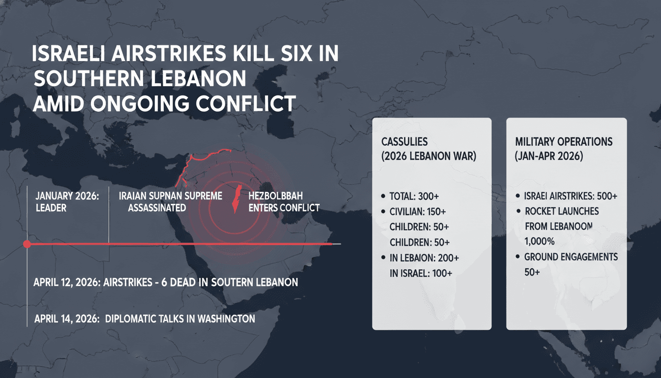 Israeli Airstrikes Kill Six in Southern Lebanon Amid Ongoing Conflict