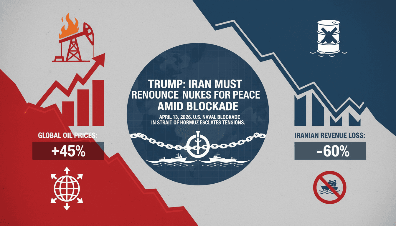 Trump States Iran Must Renounce Nuclear Weapons for Peace Deal Amid Naval Blockade