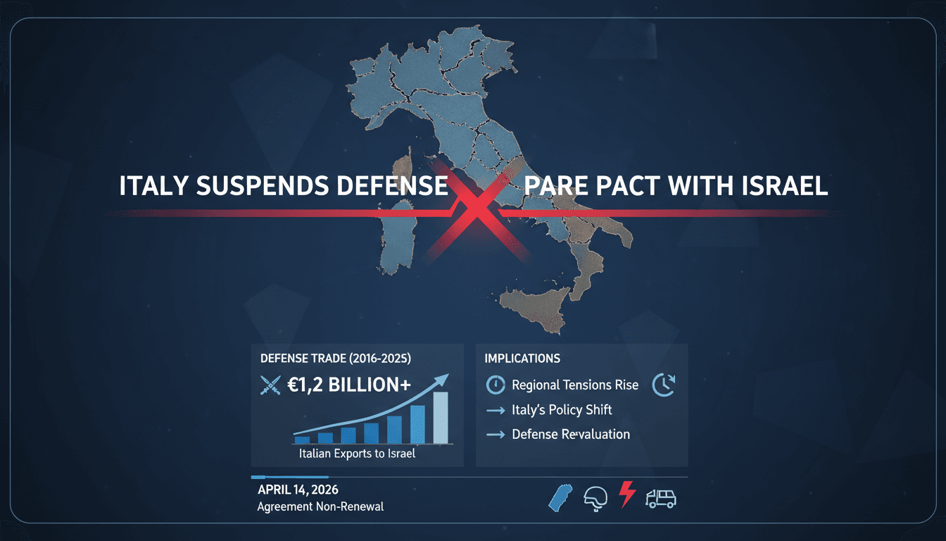 Italy Suspends Defense Cooperation Agreement with Israel