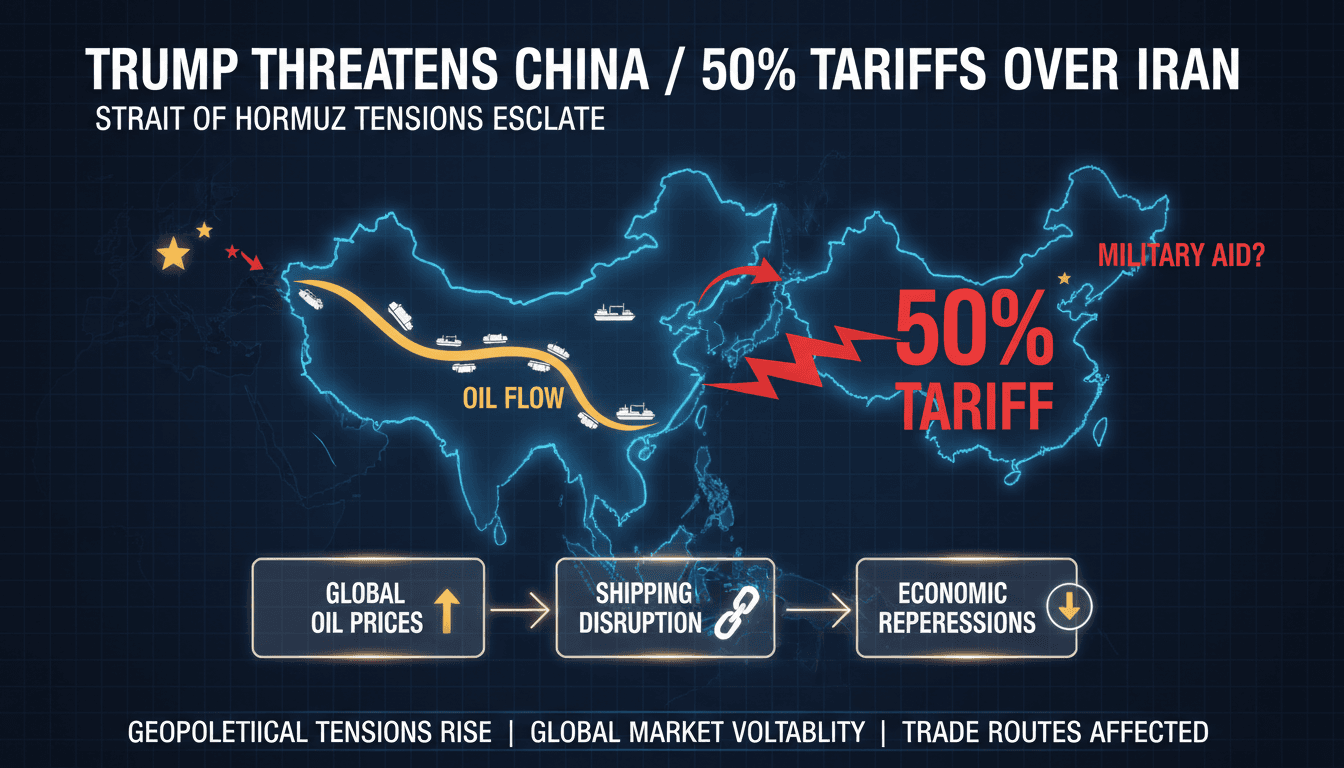 Trump Threatens China with 50% Tariffs Over Military Aid to Iran Amid Strait of Hormuz Tensions