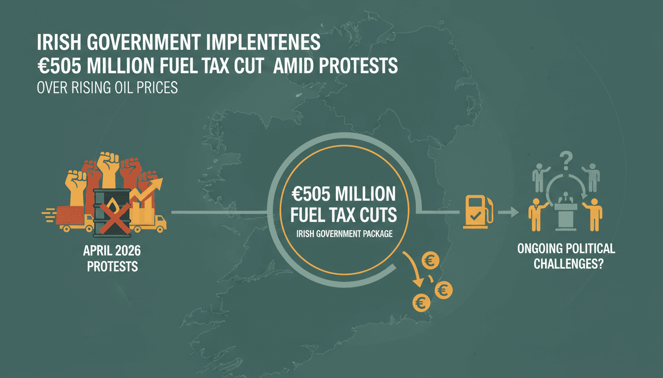 Irish Government Implements €505 Million Fuel Tax Cuts Amid Protests Over Rising Oil Prices