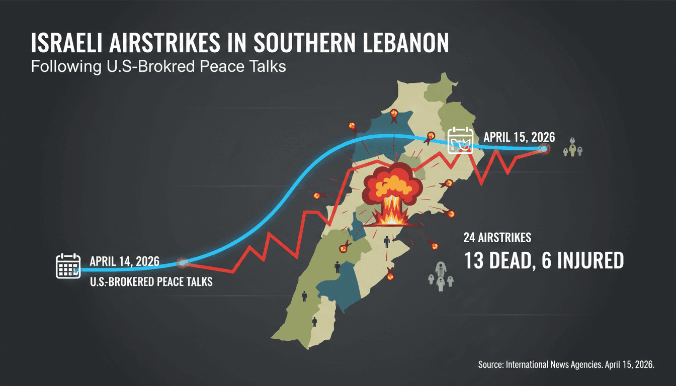 Israeli Airstrikes in Southern Lebanon Result in 13 Deaths Following U.S.-Brokered Peace Talks