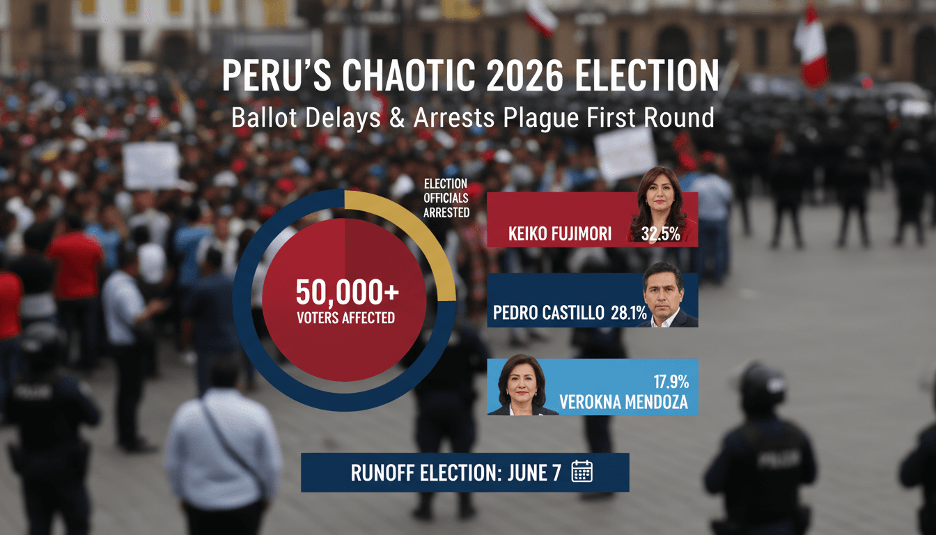 Keiko Fujimori Leads Peru's Chaotic 2026 Presidential Election Amid Ballot Delays and Arrests