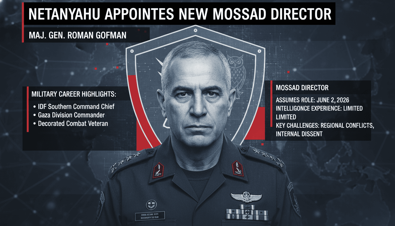 Netanyahu Appoints Maj. Gen. Roman Gofman as New Mossad Director