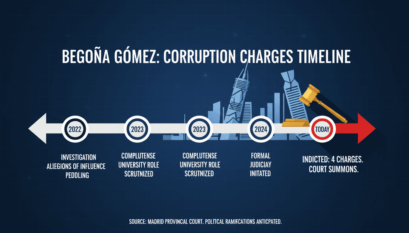 Begoña Gómez Charged with Corruption in Madrid Court Following Investigation