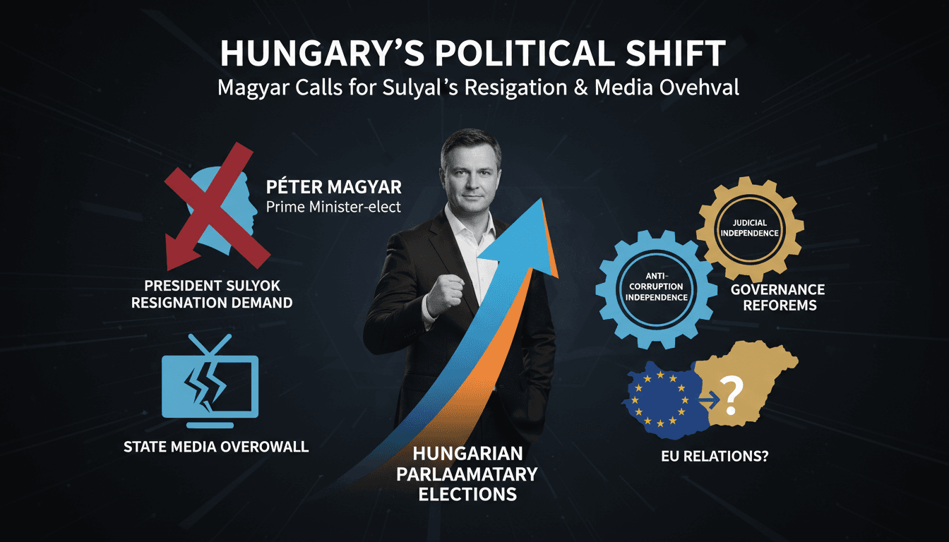 Péter Magyar Calls for President Sulyok's Resignation and Media Overhaul After Election Victory