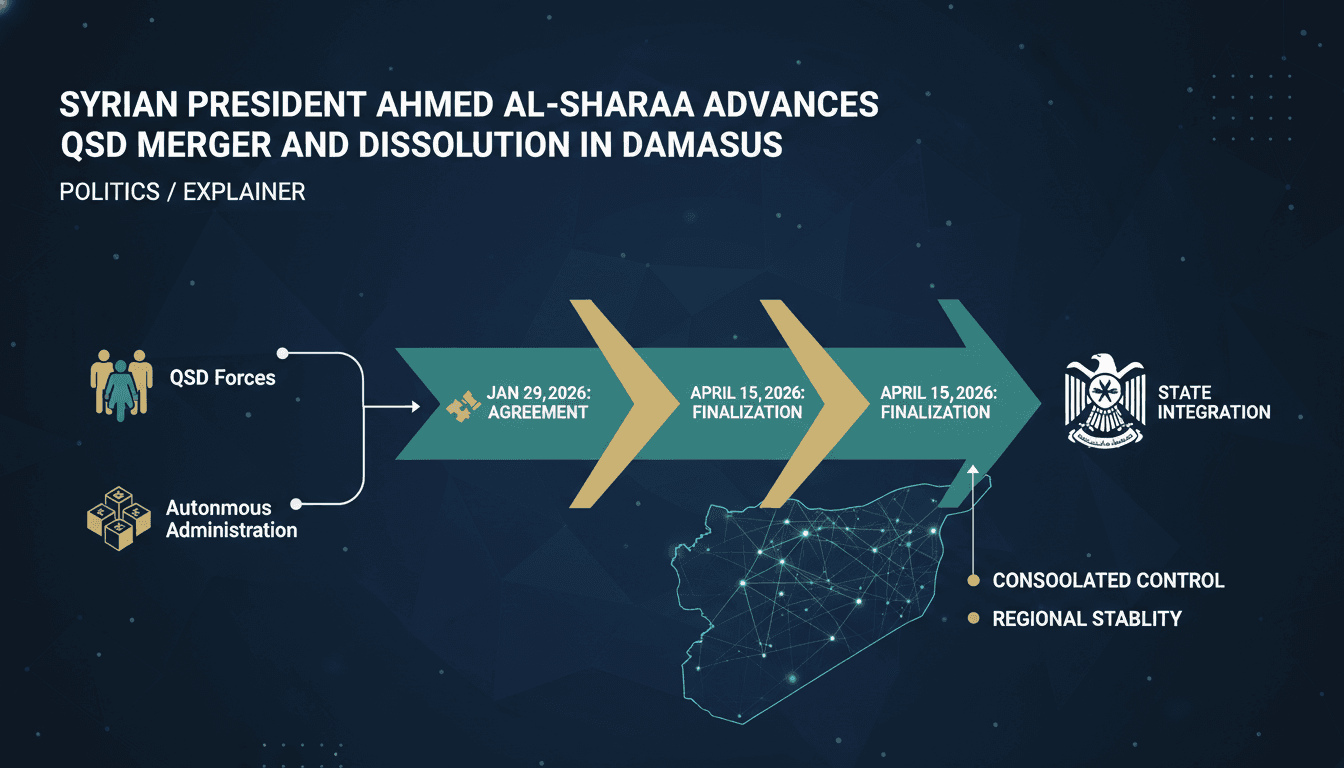 Syrian President Ahmed al-Sharaa Advances QSD Merger and Dissolution in Damascus