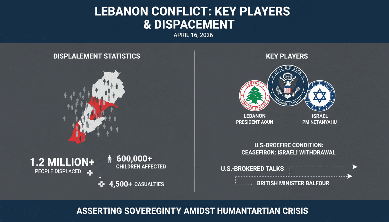 Lebanese President Aoun Demands Israeli Withdrawal as Ceasefire Condition Amid U.S.-Brokered Talks