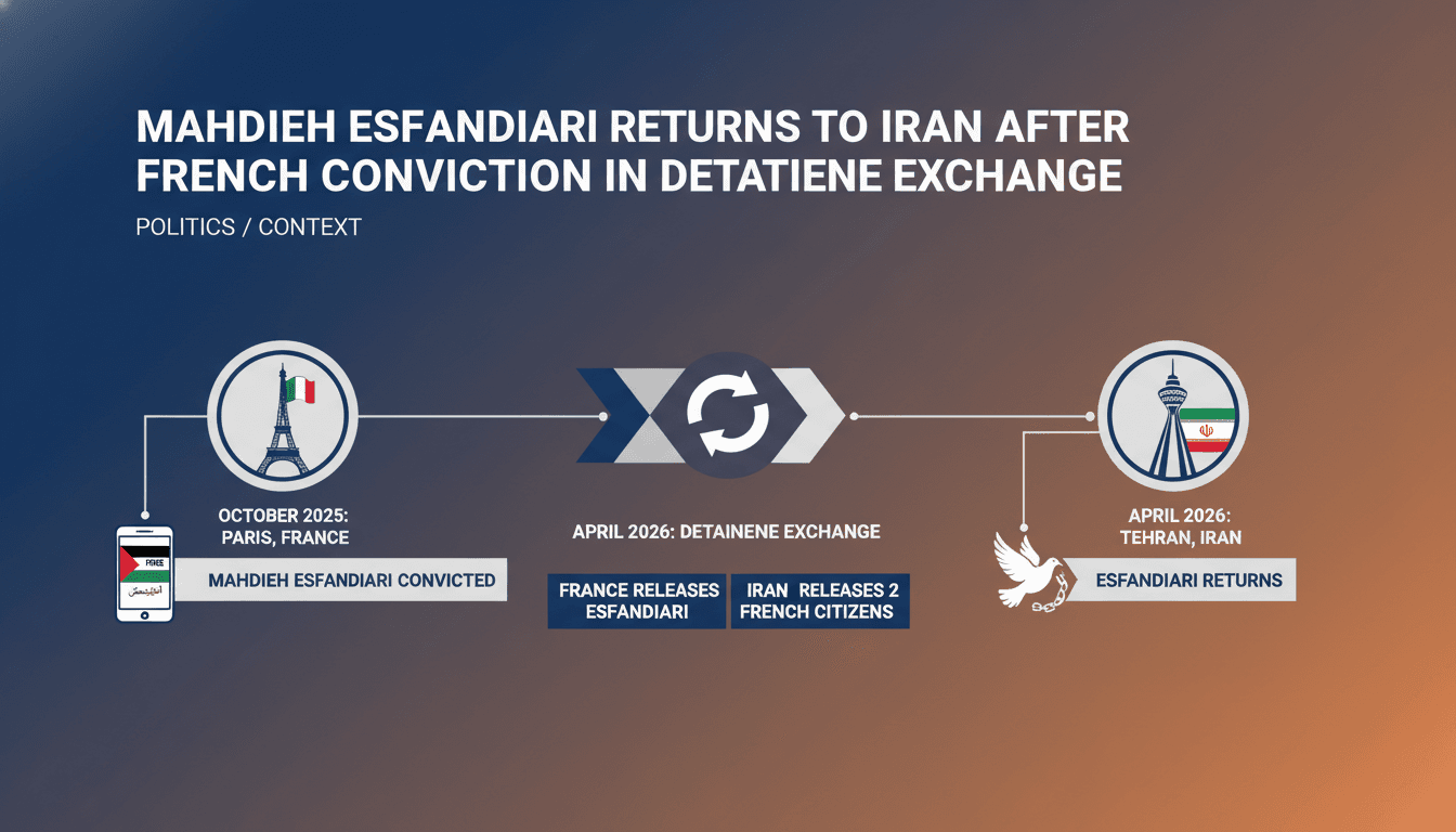 Mahdieh Esfandiari Returns to Iran After French Conviction in Detainee Exchange