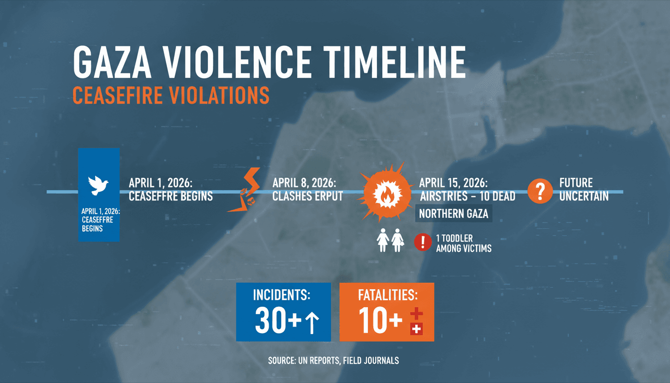 Israeli Airstrikes in Northern Gaza Result in 10 Deaths Amid Ceasefire Violations