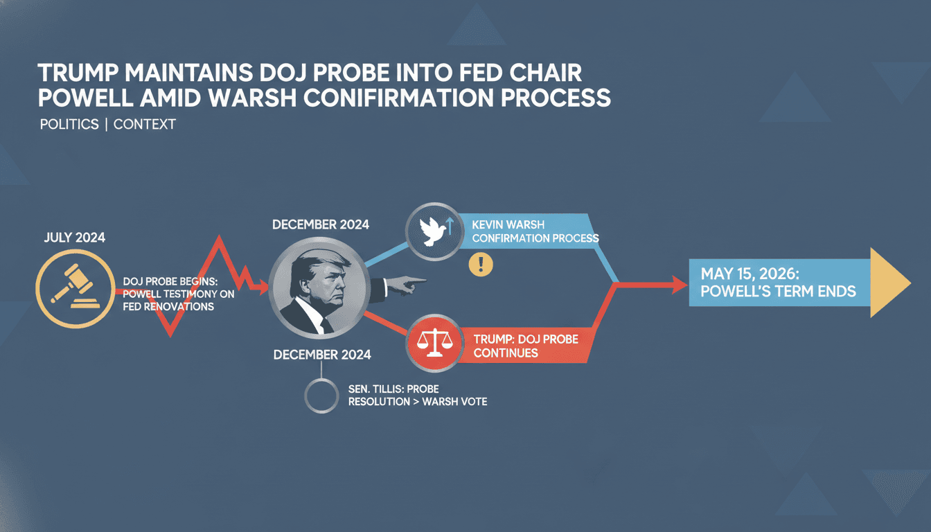 Trump Maintains DOJ Probe into Fed Chair Powell Amid Warsh Confirmation Process