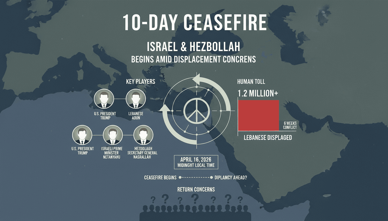 10-Day Ceasefire Between Israel and Hezbollah Begins Amid Displacement Concerns