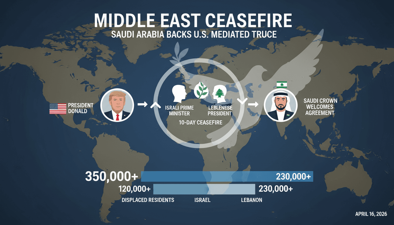 Saudi Arabia Supports U.S. Mediated Ceasefire Between Israel and Lebanon