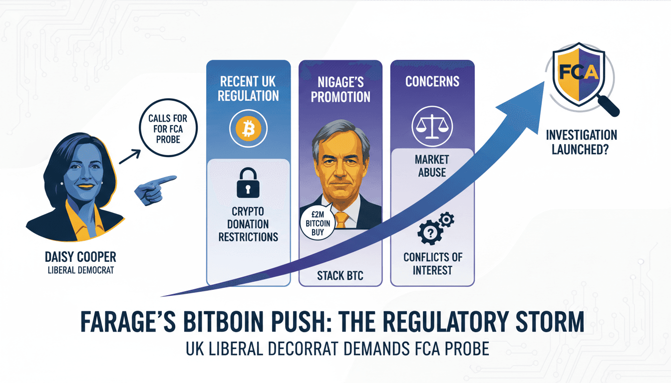 UK Liberal Democrat Calls for FCA Investigation into Nigel Farage's Bitcoin Promotion