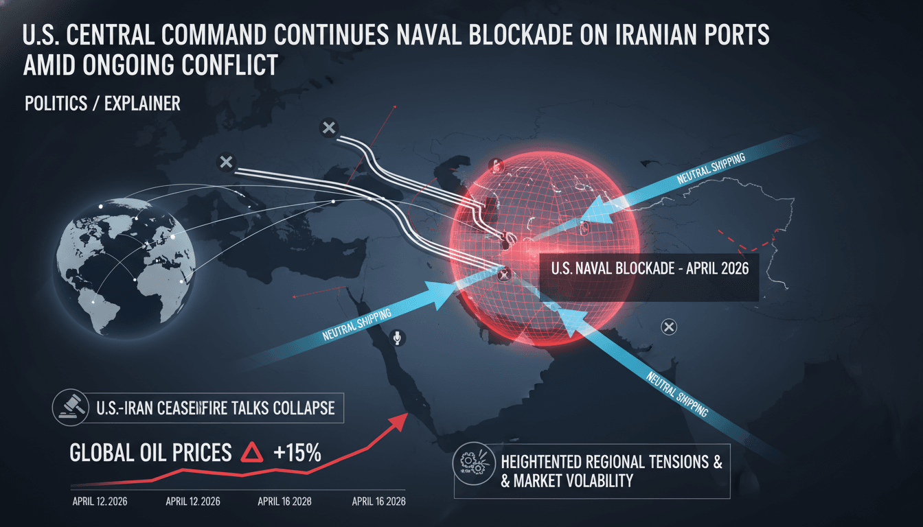 U.S. Central Command Continues Naval Blockade on Iranian Ports Amid Ongoing Conflict