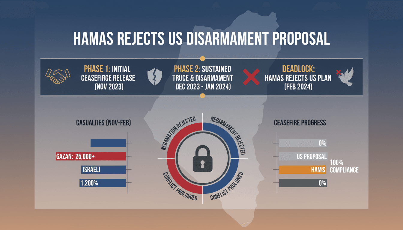 Hamas Rejects US Disarmament Proposal Amid Ceasefire Negotiation Stalemate