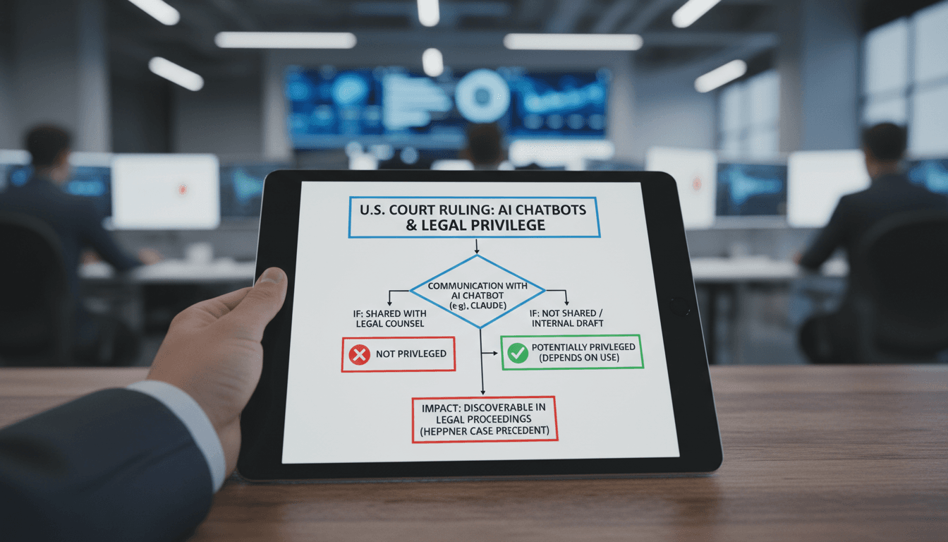 U.S. Court Rules AI Chatbot Communications Not Privileged in Heppner Case