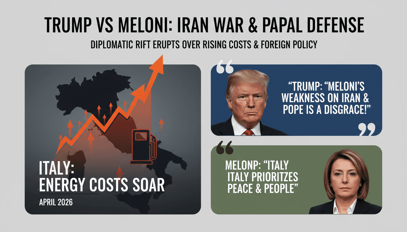 Trump Criticizes Meloni Over Iran War Support and Papal Defense
