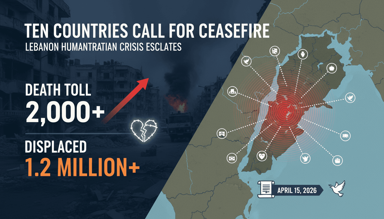 Ten Countries Call for Immediate Cessation of Hostilities in Lebanon Amid Humanitarian Crisis