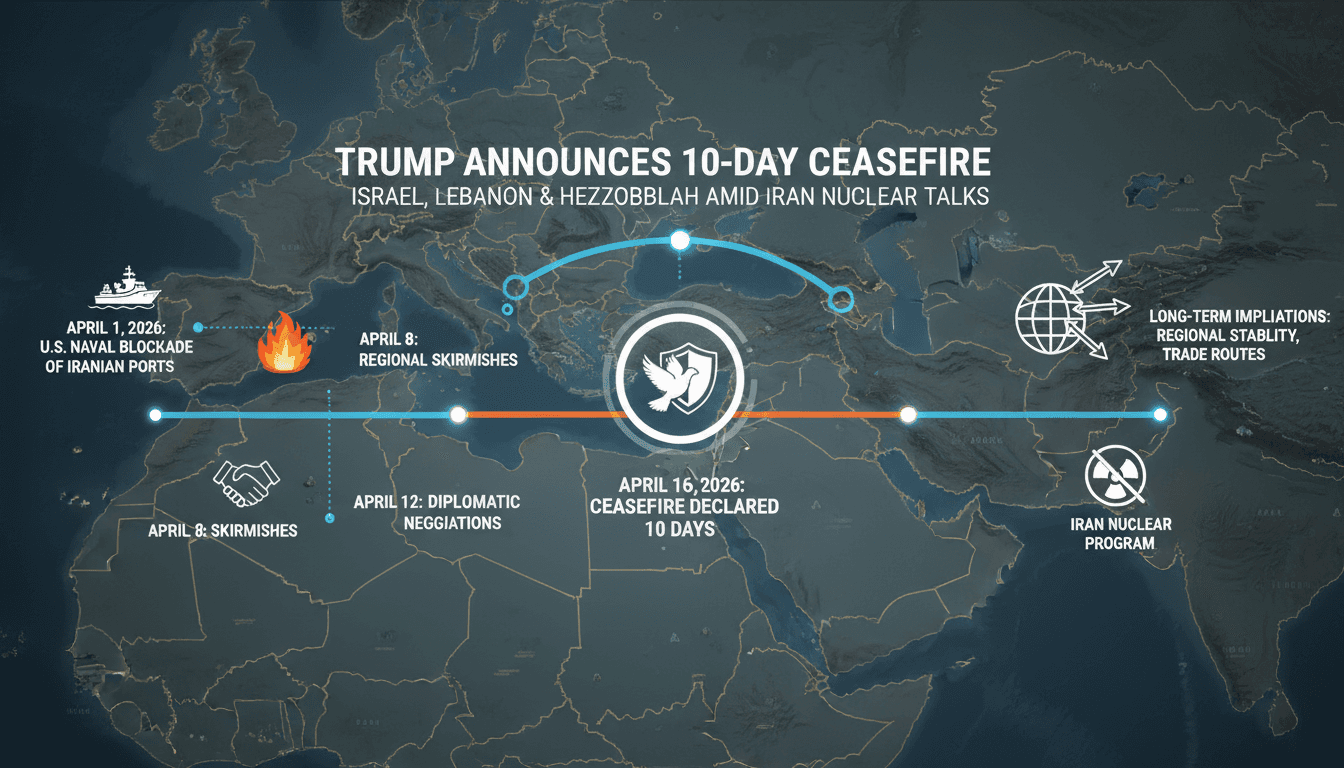 Trump Announces 10-Day Ceasefire Between Israel and Lebanon Including Hezbollah Amid Iran Nuclear Talks