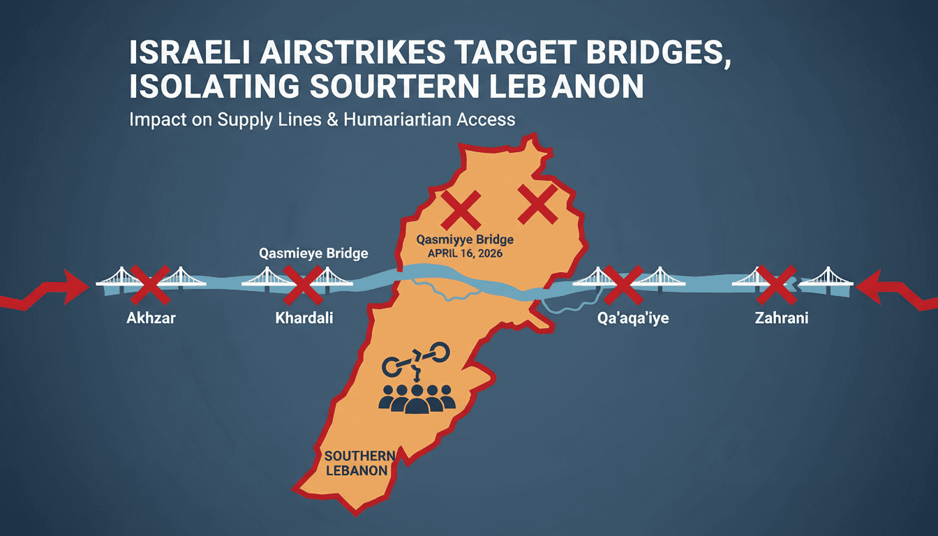 Israeli Airstrikes Target Qasmiyeh Bridge, Isolating Southern Lebanon