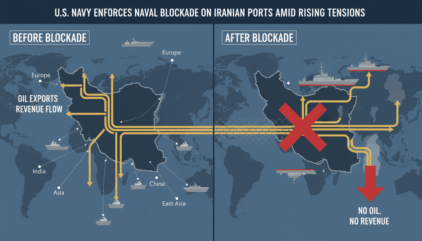 U.S. Navy Enforces Naval Blockade on Iranian Ports Amid Rising Tensions