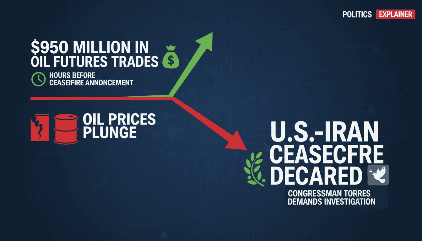 Congressman Torres Calls for Investigation into $950 Million Oil Futures Trades Before U.S.-Iran Ceasefire