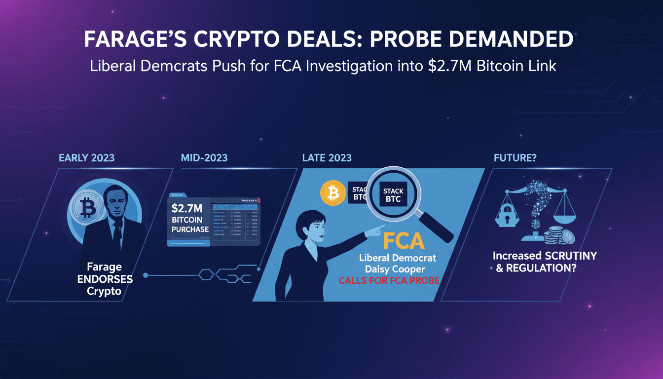 UK Liberal Democrat Calls for FCA Investigation into Nigel Farage's Cryptocurrency Dealings