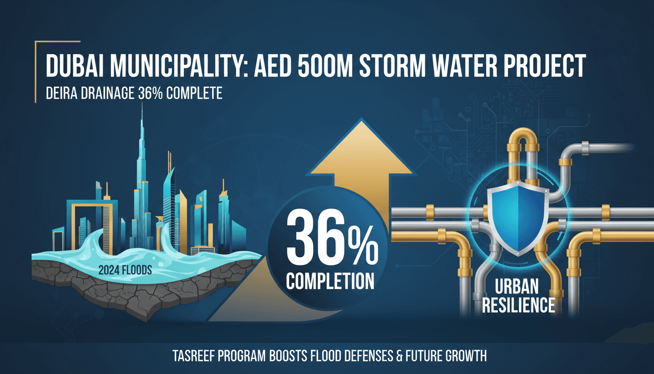 Dubai Municipality Reports 36% Completion of AED 500 Million Stormwater Drainage Project in Deira