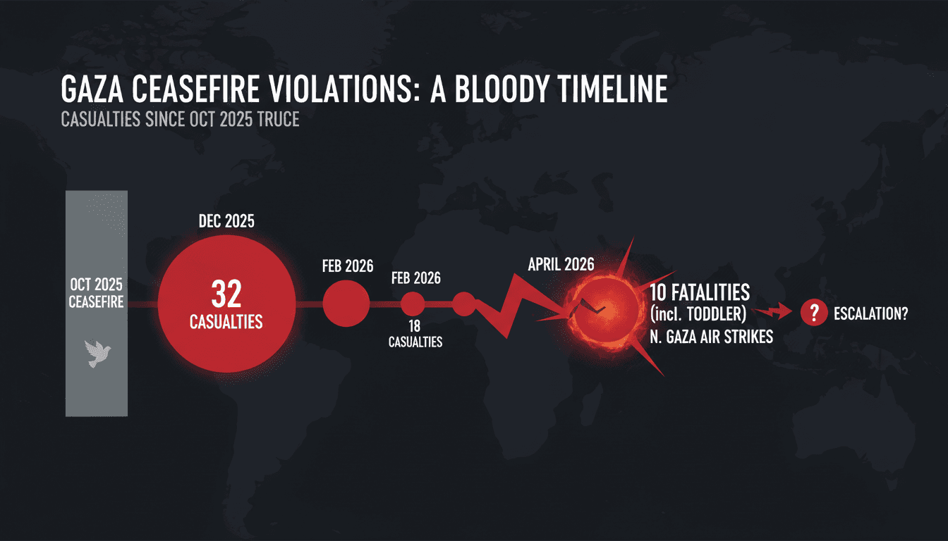Israeli Airstrikes in Northern Gaza Result in 10 Fatalities Including a Toddler