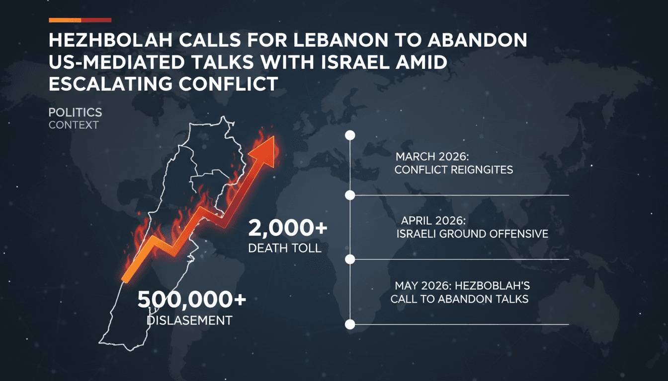 Hezbollah Calls for Lebanon to Abandon US-Mediated Talks with Israel Amid Escalating Conflict