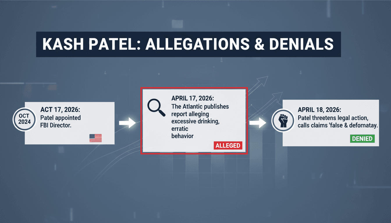 FBI Director Kash Patel threatens legal action against The Atlantic over drinking allegations
