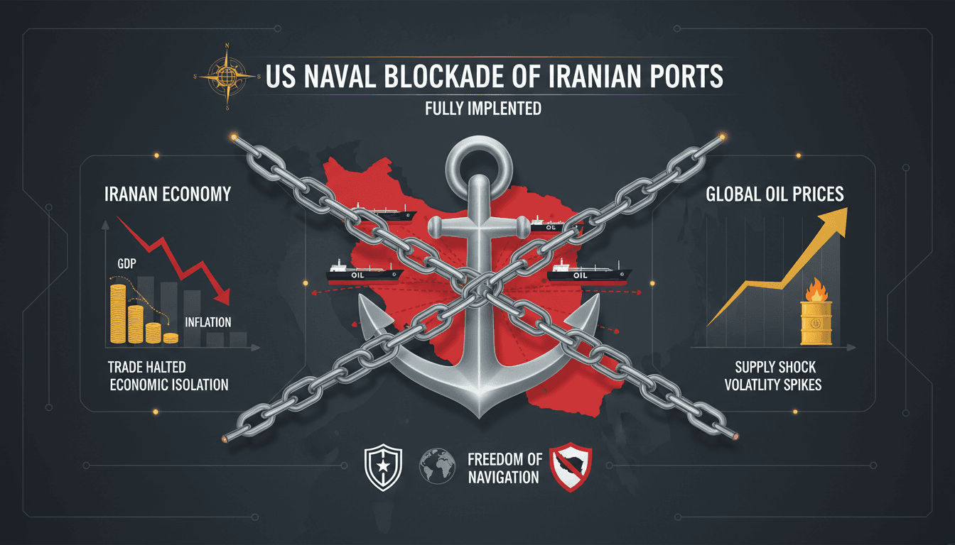 US Naval Blockade of Iranian Ports Fully Implemented