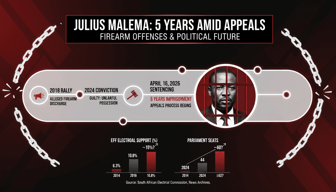 Julius Malema Sentenced to Five Years for Firearm Offenses Amid Appeals