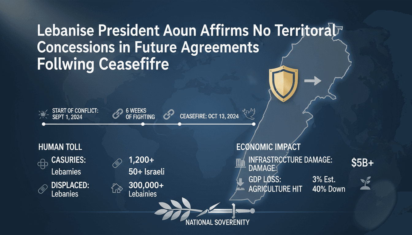 Lebanese President Aoun Affirms No Territorial Concessions in Future Agreements Following Ceasefire