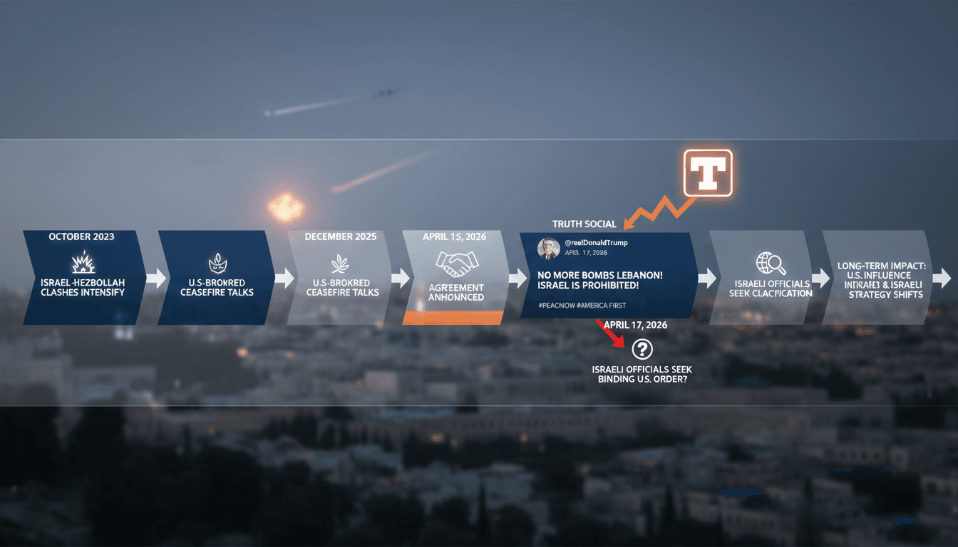 Trump's Truth Social Post Bans Israeli Airstrikes on Lebanon Amid Ceasefire Confusion