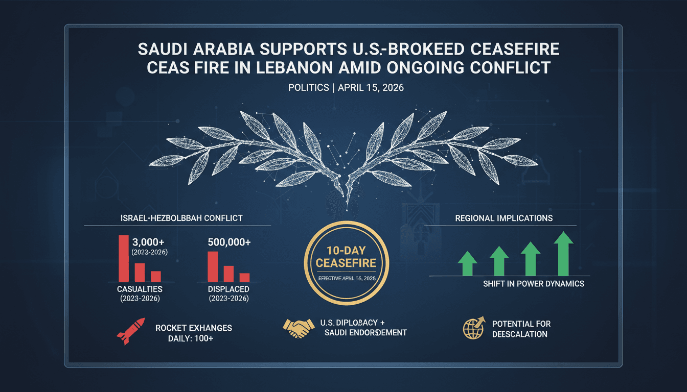 Saudi Arabia Supports U.S.-Brokered Ceasefire in Lebanon Amid Ongoing Conflict