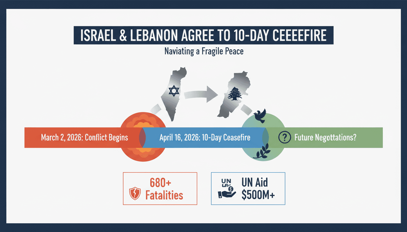 Israel and Lebanon agree to a 10-day ceasefire amid ongoing conflict
