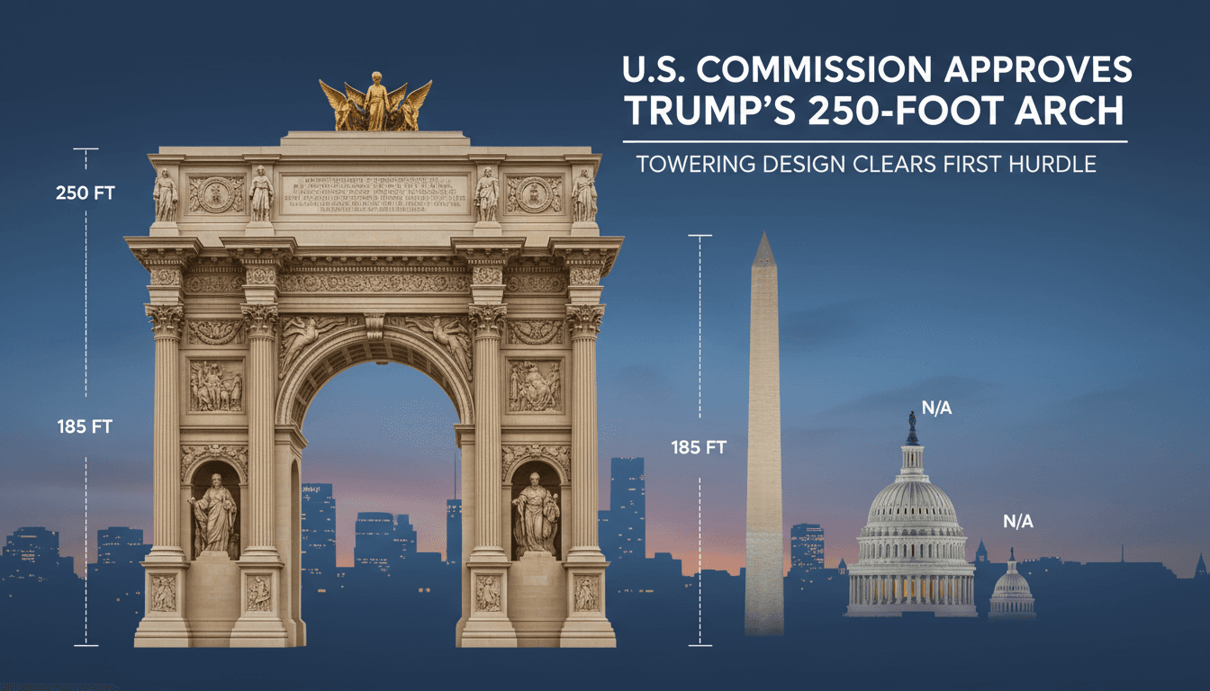 U.S. Commission of Fine Arts Approves Trump's 250-Foot Triumphal Arch Design in Washington, D.C.