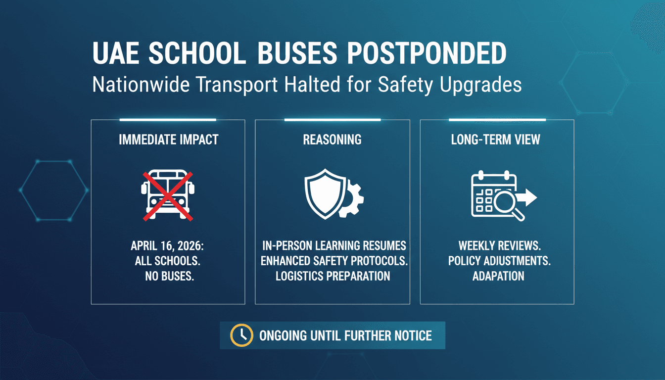 UAE Ministry of Education Temporarily Postpones School Bus Operations Nationwide