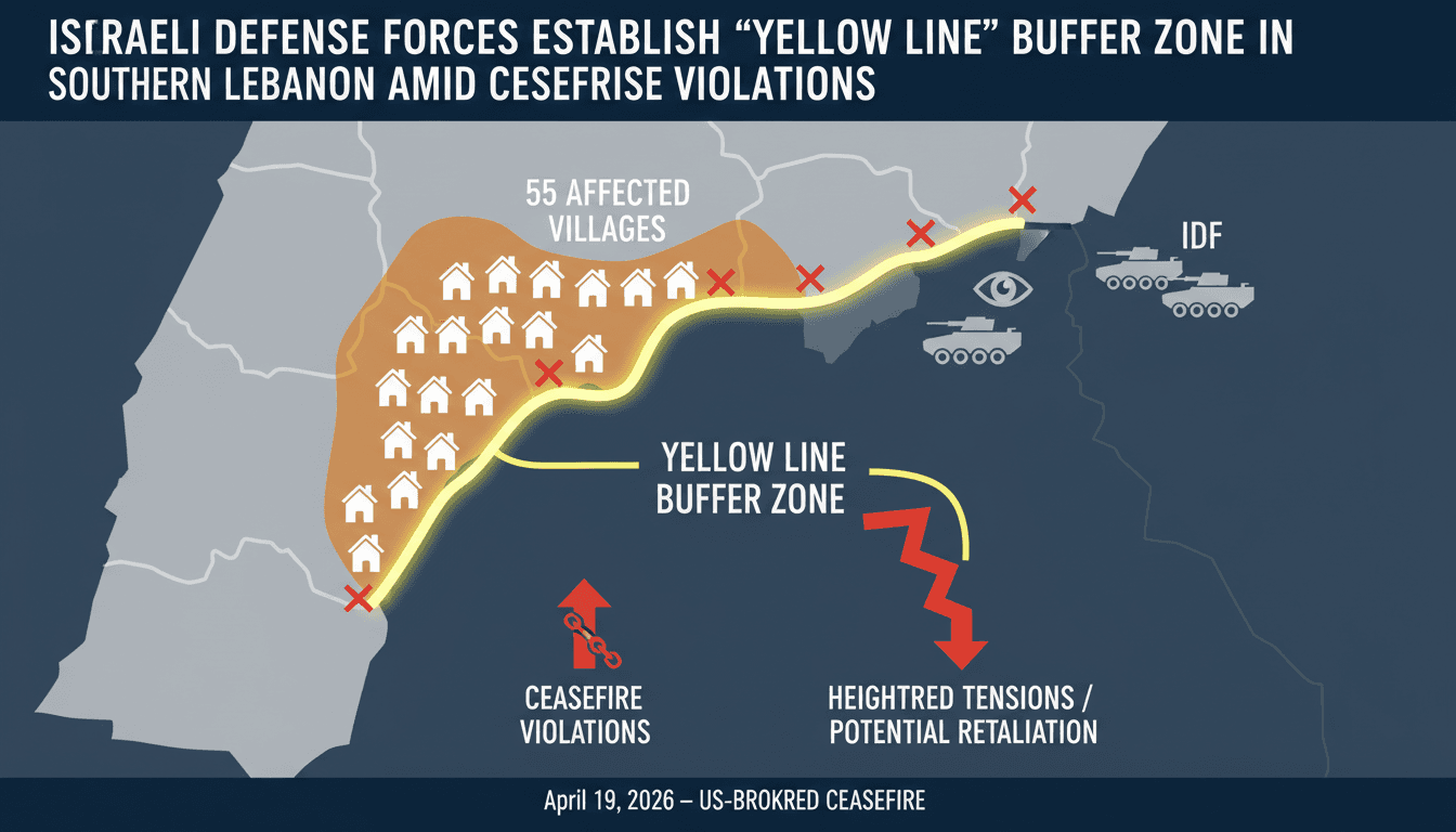 Israeli Defense Forces Establish 'Yellow Line' Buffer Zone in Southern Lebanon Amid Ceasefire Violations