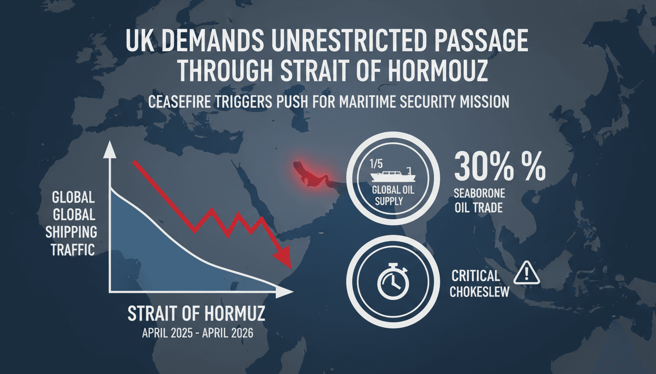 UK Calls for Unrestricted Navigation Through Strait of Hormuz Following Ceasefire