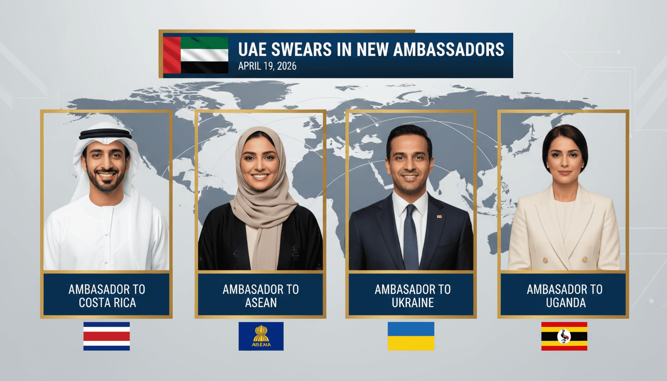 UAE Swears in Four New Ambassadors to Costa Rica, ASEAN, Ukraine, and Uganda