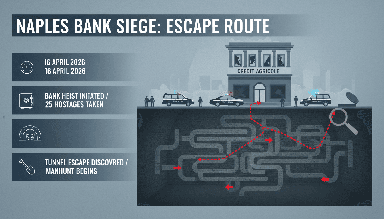 Armed Robbery at Crédit Agricole Bank in Naples Holds 25 Hostages