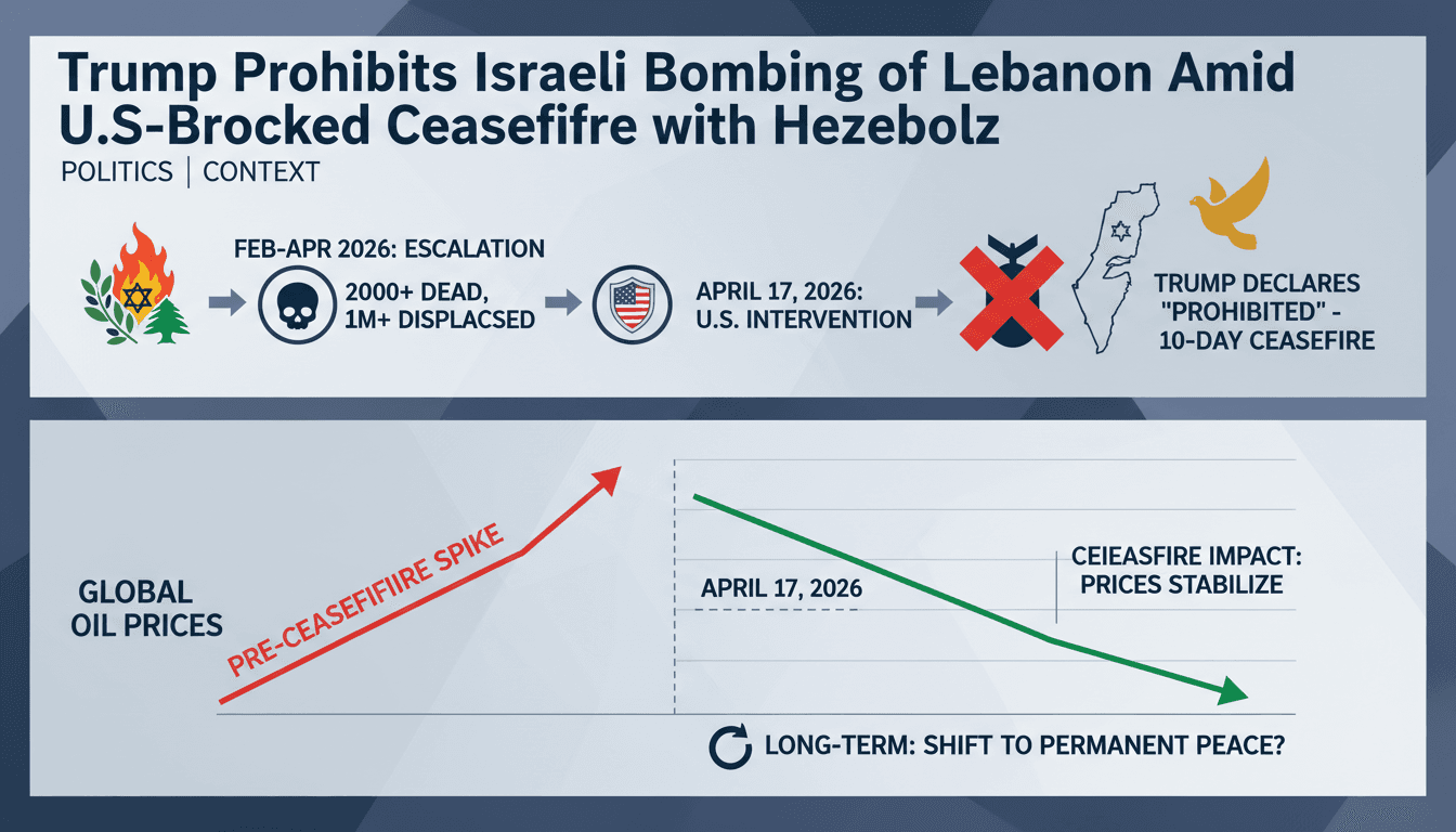 Trump Prohibits Israeli Bombing of Lebanon Amid U.S.-Brokered Ceasefire with Hezbollah